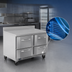 Thumbnail image #3 for Victory Refrigeration VWFD60HC-4 60-Inch Two-Section Worktop Freezer Counter with 4 Drawers