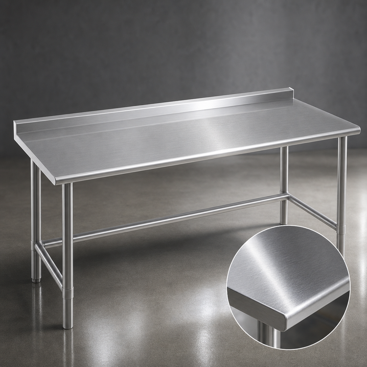 Product image #3 for Eagle Spec-Master 144-Inch x 30-Inch Stainless Steel Work Table with Rear Upturn and Tubular Base