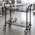 Thumbnail image #3 for Quantum Black Epoxy Antimicrobial Wire Utility Bus Cart with 2 Shelves, 36 x 18 Inches