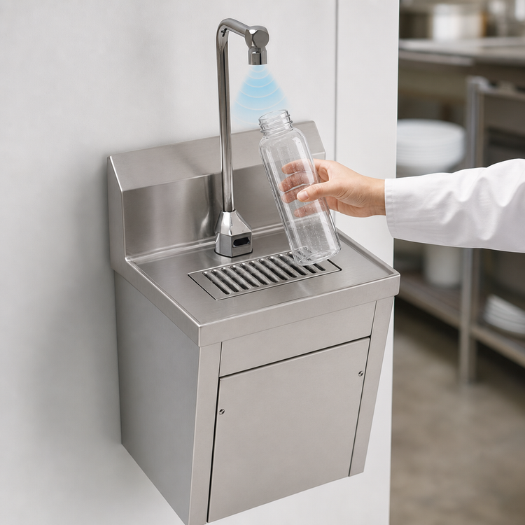 Product image #3 for Eagle Group Wall-Mounted Hands-Free Bottle Filler Station with Electronic-Eye Faucet, 8-Inch Clearance