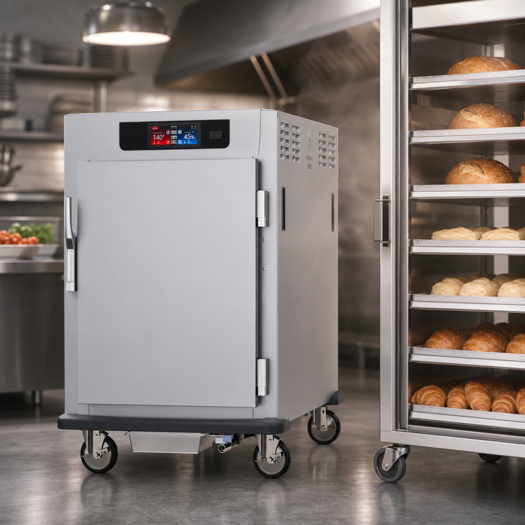 Product image #3 for Metro C5 9 Series Controlled Humidity Heated Holding and Proofing Cabinet, 1/2 Height Pass-Thru, Solid Doors, Lip Load Slides, 8-Pan Capacity