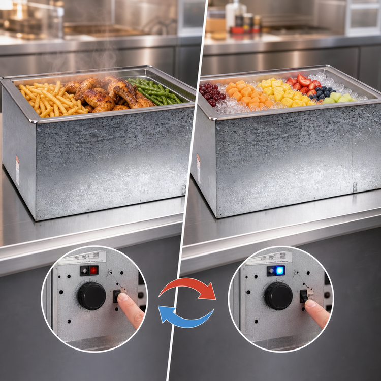Product image #3 for Atlas Metal RM-HP-X-1 1-Pan Hot/Cold Drop-In Food Well with Remote Refrigeration