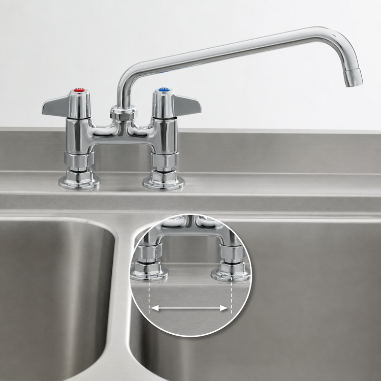 Product image #3 for equip 4-Inch Center Deck Mount Manual Faucet with 12-Inch Swing Nozzle