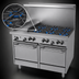Thumbnail image #3 for Garland G Starfire Pro 48-Inch Gas Restaurant Range with 6 Open Burners, 12-Inch Griddle, and 2 Space-Saver Ovens