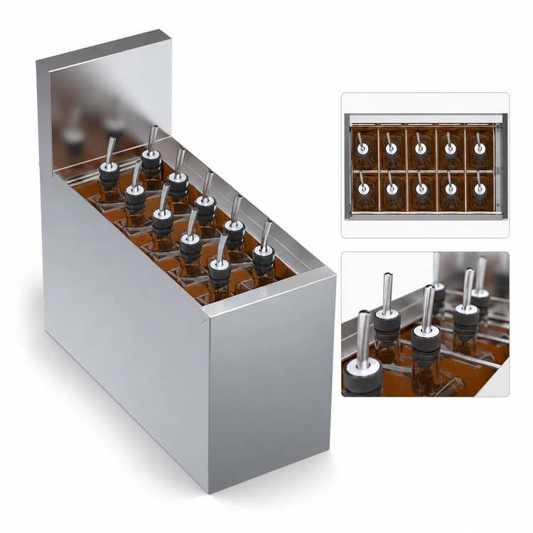 Product image #3 for Krowne Royal Series Underbar Stainless Steel Elixir Station, 8" x 18-1/2", 10-Bottle Capacity
