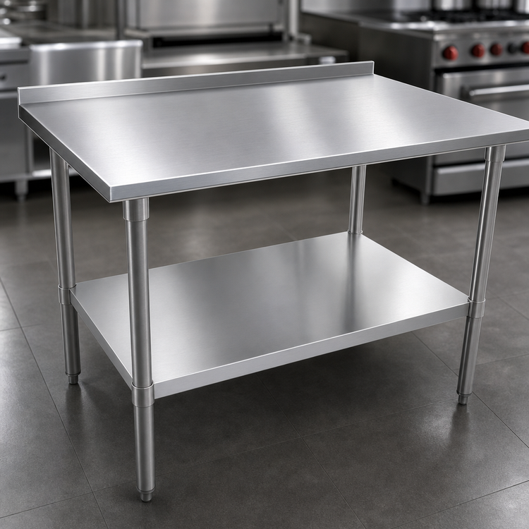 Product image #3 for John Boos Stallion 30 x 36-Inch 16-Gauge 300 Series Stainless Steel Work Table with 1-1/2-Inch Backsplash and Undershelf