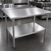 Thumbnail image #3 for John Boos Stallion 30 x 36-Inch 16-Gauge 300 Series Stainless Steel Work Table with 1-1/2-Inch Backsplash and Undershelf