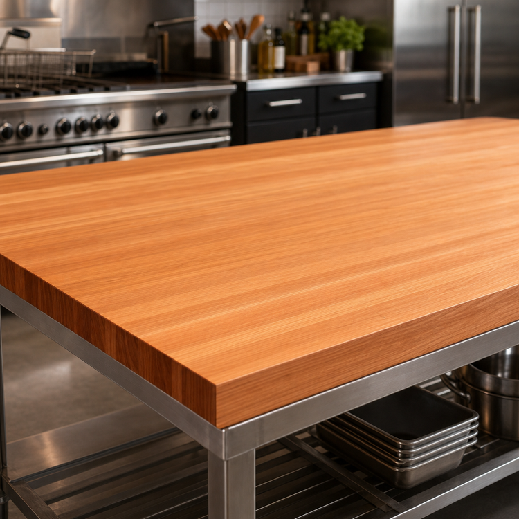Product image #3 for Boos Block American Cherry Edge Grain Kitchen Countertop, 120 x 48 x 2-1/4 Inches, Varnique Finish