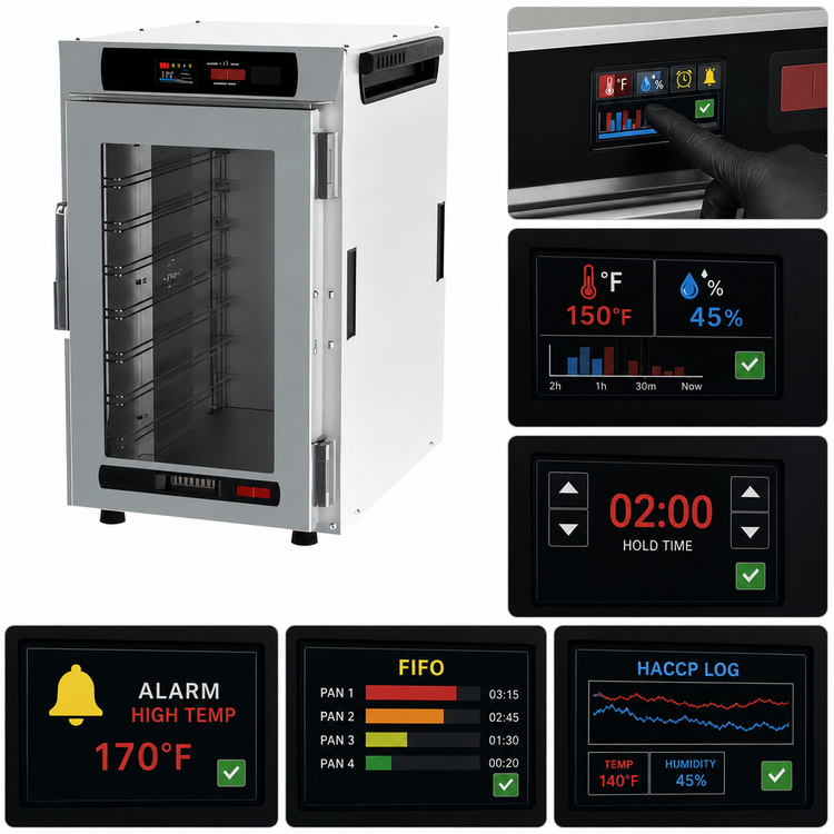 Product image #4 for Metro HotBlox Narrow 8-Pan Insulated Holding Cabinet with Clear Door and Digital Touchscreen Controls