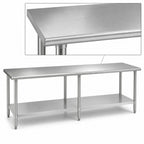 Thumbnail image #3 for Eagle Group Spec-Master T30108E 108-Inch x 30-Inch Stainless Steel Work Table, 14-Gauge 300 Series Top, Open Galvanized Base with Undershelf