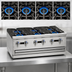 Thumbnail image #3 for Imperial Pro Series 24-Inch 4-Burner Gas Countertop Hot Plate