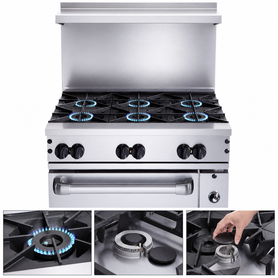Six Open Burners