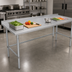 Thumbnail image #3 for John Boos Stallion 120-Inch x 30-Inch Stainless Steel Work Table with 1-1/2-Inch Rear Up-Turn and Galvanized Open Base