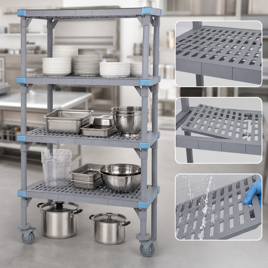 Four Open Grid Shelves