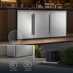 Thumbnail image #4 for Perlick Corporation BBR72 72-Inch Three-Door Remote Back Bar Refrigerator with Stainless Steel Interior and Black Exterior