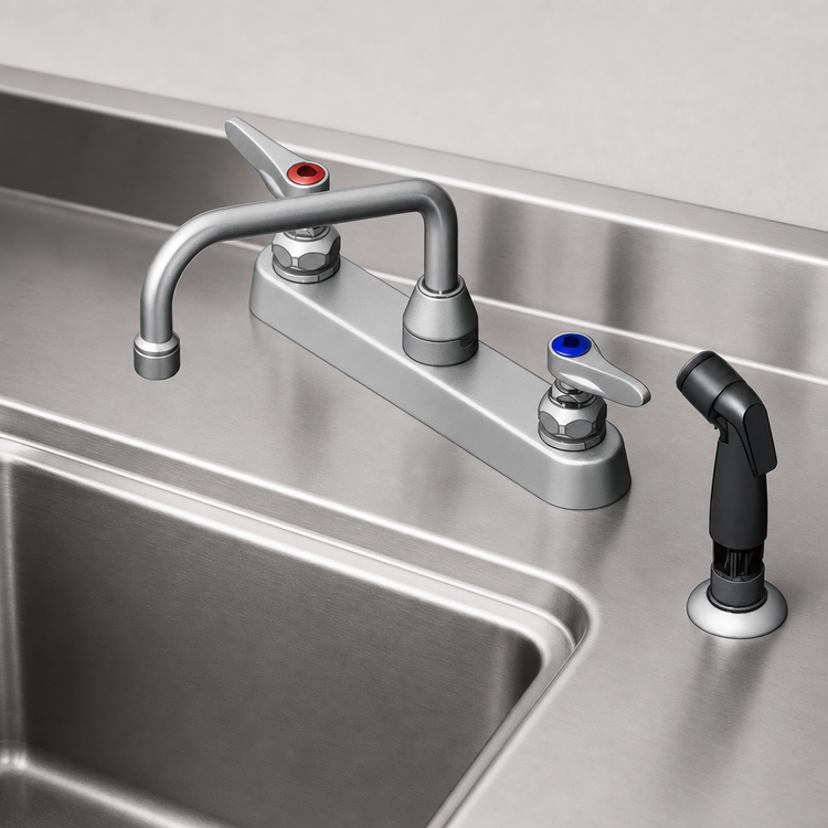 Product image #3 for T&S Brass B-1172-07 Deck-Mount Workboard Faucet with Side Spray