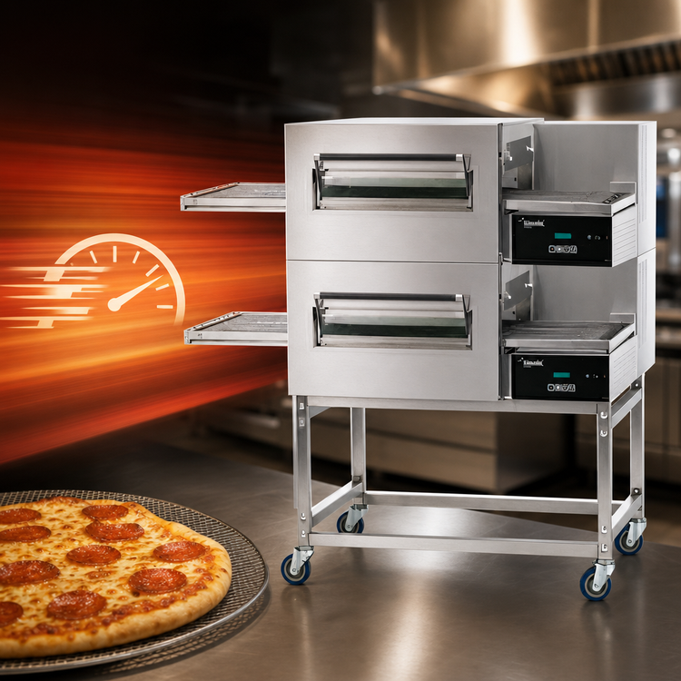Product image #3 for Lincoln Impinger II 1100 Series Double-Stack Gas Conveyor Pizza Oven Package with FastBake and easyTouch Controls