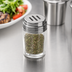 Thumbnail image #3 for American Metalcraft 6 oz Contemporary Clear Glass Spice Shaker with Slotted Stainless Steel Top