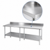 Thumbnail image #3 for Sapphire Manufacturing 120-Inch x 30-Inch Stainless Steel Work Table with 5-Inch Backsplash and Adjustable Undershelf