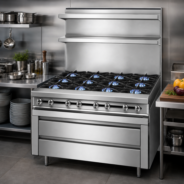 Product image #3 for Titan JMRHE-6-6 Heavy Duty 72" Modular Gas Range with 12 Open Burners