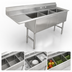 Thumbnail image #3 for Advance Tabco 3-Compartment Fabricated Sink with Left Drainboard, 24 x 30 x 14-Inch Bowls, 16 Gauge 304 Stainless Steel