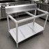Thumbnail image #3 for Omcan Poly-Top Work Table Frame with Undershelf and 6-Inch Backsplash, 36 x 30 Inch, Stainless Steel