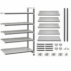 Thumbnail image #3 for Cambro Camshelving® Elements EXA214884VS5480 Stationary Add-On Polymer Shelving Unit, 21 x 48 x 84 in, 5-Shelf Vented/Solid, Gray