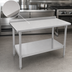 Thumbnail image #3 for John Boos Stallion 30 x 36 Inch Stainless Steel Corner Work Table with 1-1/2 Inch Rear Up-Turn and Adjustable Undershelf