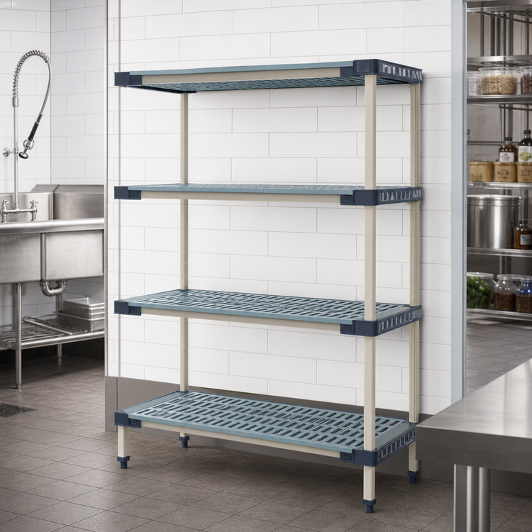 Product image #3 for MetroMax 4 Add-On All-Polymer Open Grid Shelving Unit, 30W x 24D x 74H