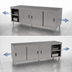 Thumbnail image #4 for BK Resources 84-Inch Enclosed Chef Table with Sliding Doors, 304 Stainless Steel Top