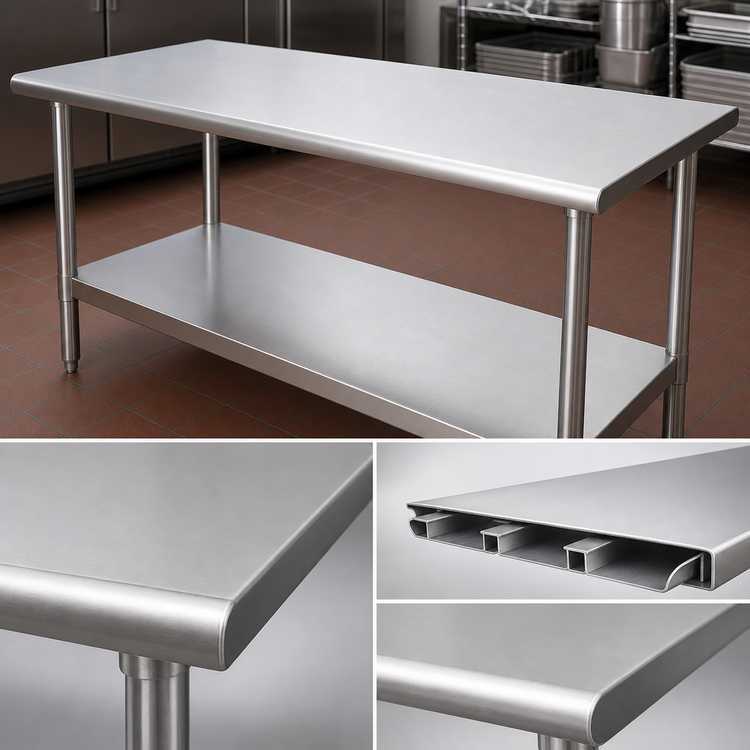 Product image #3 for Spec-Master® Series 144"W x 48"D Stainless Steel Work Table with Undershelf