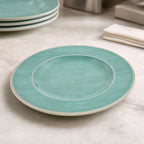 Thumbnail image #4 for CFS Brands Grove 6400215 9-Inch Aqua Round Wide Rim Melamine Salad Plate Case of 12