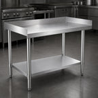 Thumbnail image #3 for Koolmore EQT-163036 36 x 30 x 24-Inch Stainless Steel Equipment Stand with Adjustable Galvanized Undershelf and 2-Inch Edging