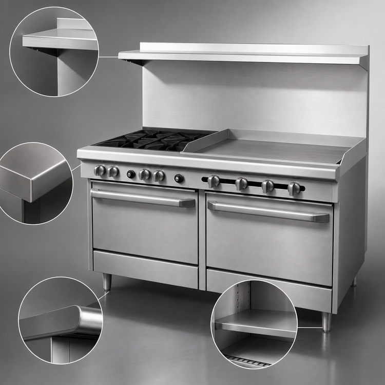 Product image #3 for Southbend S-Series 60-Inch Gas Restaurant Range with 2 Open Burners, 48-Inch Griddle, Convection Oven and Cabinet Base