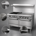 Thumbnail image #3 for Southbend S-Series 60-Inch Gas Restaurant Range with 2 Open Burners, 48-Inch Griddle, Convection Oven and Cabinet Base