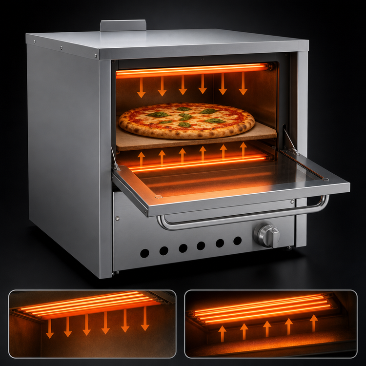 Product image #3 for Omcan USA PE-CN-36P26 Single-Chamber Natural Gas Countertop Pizza Oven, 26-1/2-Inch Wide