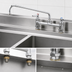 Thumbnail image #3 for 8-Inch Center Deck Mount Mixing Faucet with 12-Inch Swing Nozzle and Lever Handles