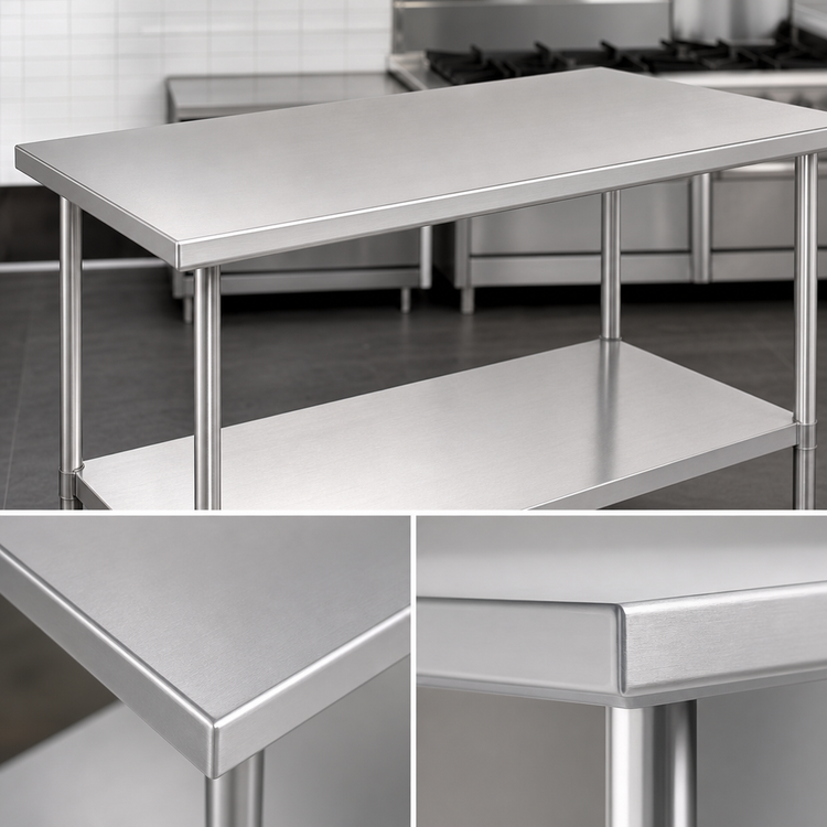 Product image #3 for Duke 60-Inch x 36-Inch Stainless Steel Work Table with Undershelf, Flat Top, 36-Inch High