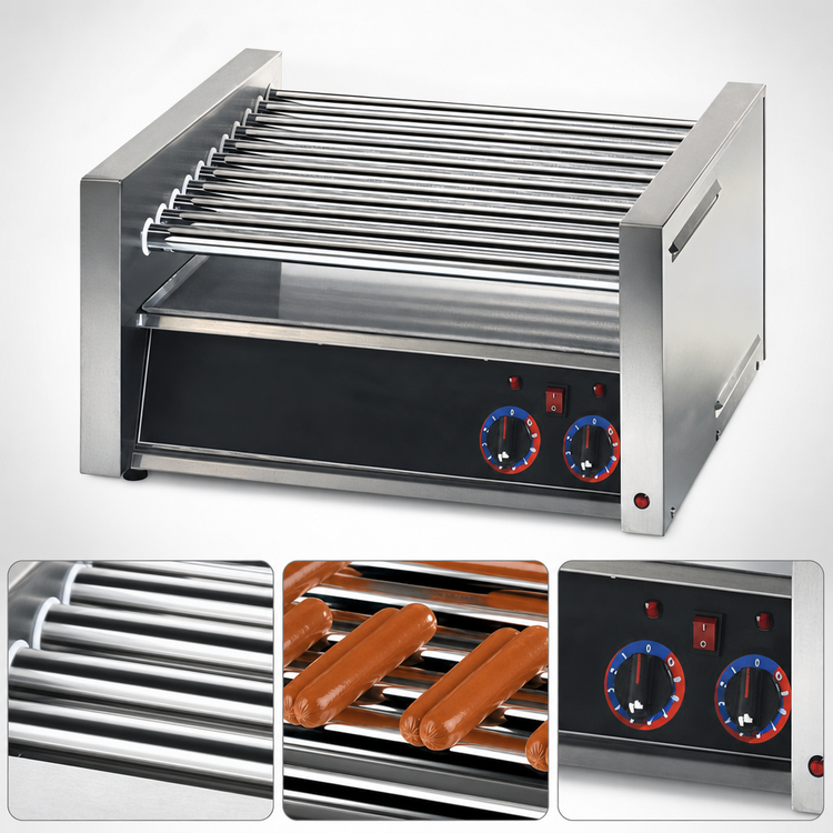 Product image #3 for Grill-Max 45 Hot Dog Roller Grill with Chrome-Plated Rollers, Stadium Seating, and Analog Controls