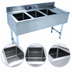 Thumbnail image #3 for Advance Tabco Underbar Basics 3-Compartment Bar Sink Unit with Right Drainboard and Deck-Mount Faucet, 48 x 21 x 33 Inches