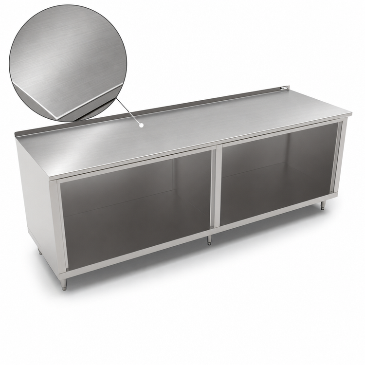 Product image #3 for John Boos Modular Base Open Front Work Table, 108"W x 36"D, 14-Gauge Stainless Steel Top, 1-1/2" Rear Riser