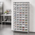 Thumbnail image #3 for Quantum Heavy-Duty Stationary Wire Shelving Unit with 13 Shelves and 60 Clear Bins