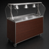 Thumbnail image #3 for Vollrath 46 Inch 3-Pan Non-Refrigerated Cold Food Station with Buffet Breath Guard and Open Storage Base, Cherry Woodgrain