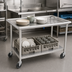 Thumbnail image #3 for John Boos 60-7/8 Inch x 30-3/8 Inch Stainless Steel Sorting Table with 2-1/4 Inch Raised Edge, Undershelf, and Locking Casters