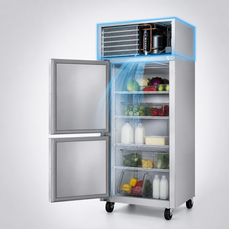 Product image #3 for True Spec Series One-Section Reach-In Refrigerator with 2 Solid Half Swing Doors, Top-Mounted Self-Contained R290