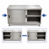 Thumbnail image #3 for BK Resources 60 Inch x 24 Inch Dual Access Stainless Steel Chef Table with Cabinet Base and Sliding Doors