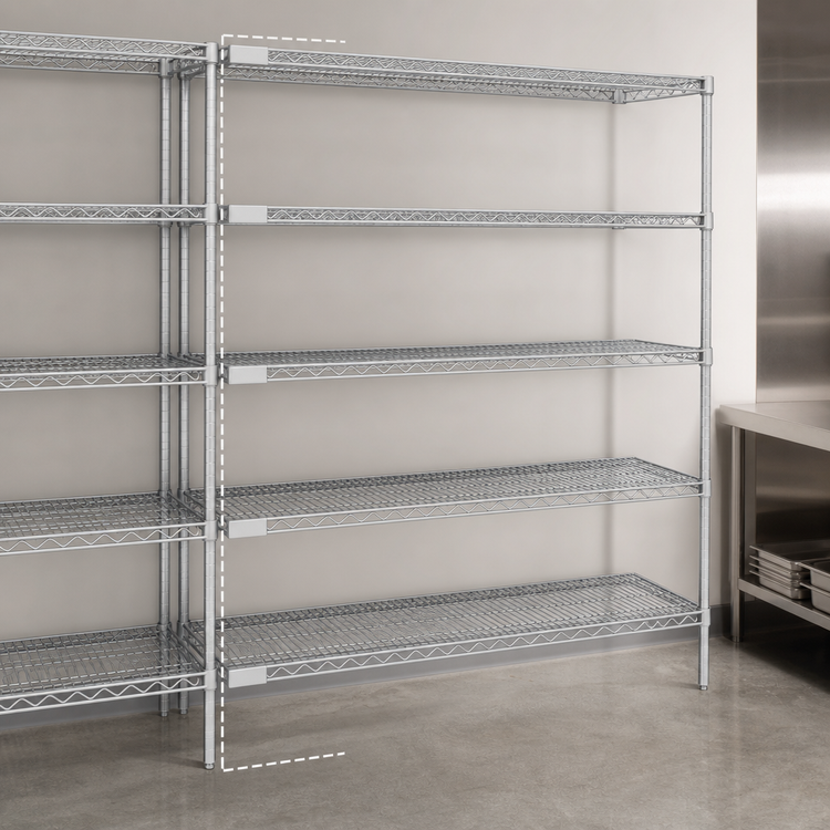 Product image #3 for EagleGard 5-Tier Add-On Wire Shelving Unit with QuadTruss Shelves, 72 in. W x 21 in. D x 86 in. H, Hybrid Epoxy Finish