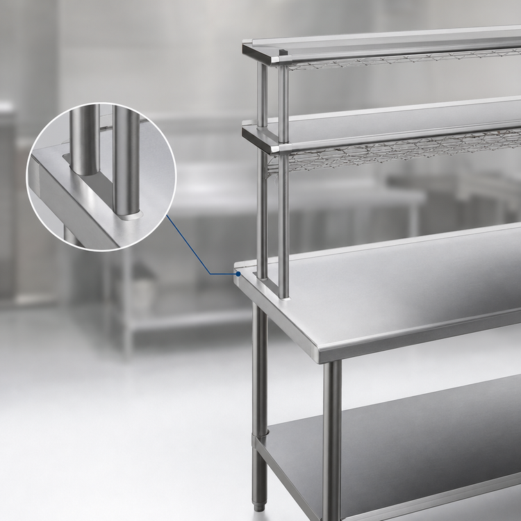 Product image #3 for Eagle Flex-Master 18-Inch Stainless Steel Table-Mount Overshelf Posts