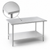 Thumbnail image #3 for Advance Tabco 108 in. x 36 in. 14 Gauge 304 Stainless Steel Flat Top Work Table with Adjustable Undershelf