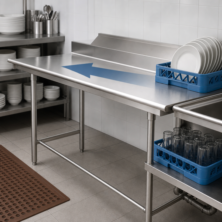 Product image #3 for Straight Clean Dishtable, 24-Inch x 30-Inch, Right-to-Left Operation